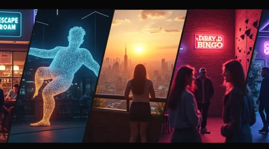 Collage symbolique de diverses activités urbaines au Canada