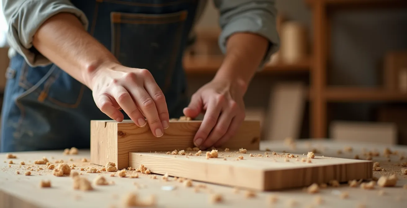 Atelier d'ébéniste dans le Mile End avec meubles en bois local en cours de fabrication