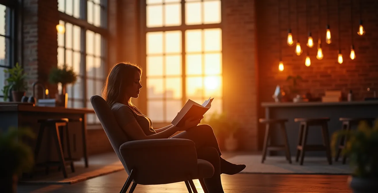 Système d'éclairage architectural dans un espace ouvert montréalais