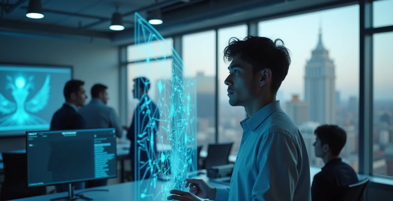 Laboratoire d'intelligence artificielle moderne à Montréal avec chercheurs diversifiés