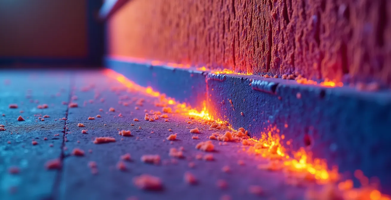 Image thermographique révélant les zones de déperdition thermique d'une maison canadienne en hiver